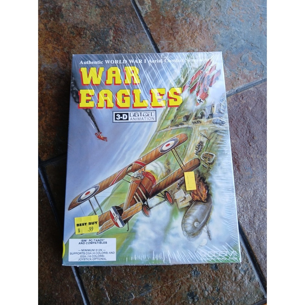 Vintage IBM‎ PC/Tandy Video Game - WAR EAGLES WWI Aerial Combat Simulator Floppy